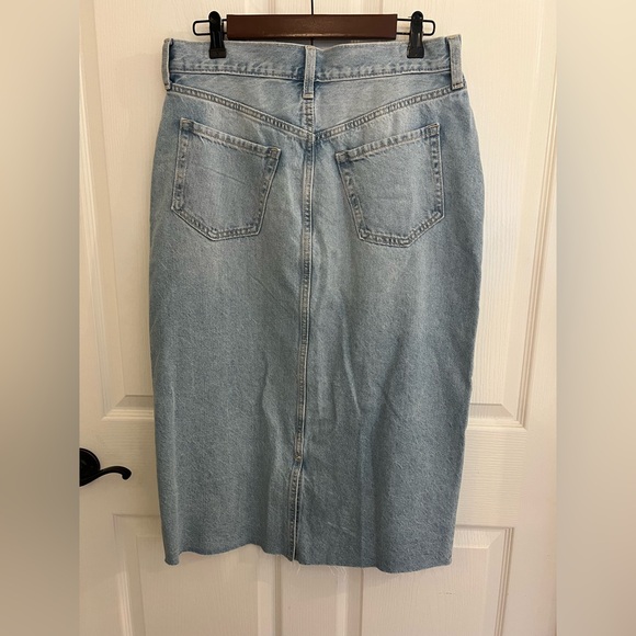 Women's Blue Denim Skirt high Rise Midi - Picture 5 of 7